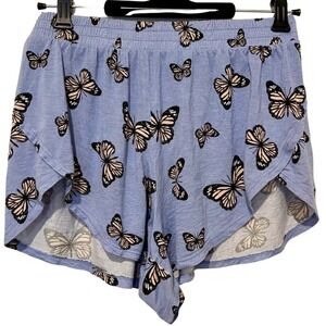'Enjoy The Little Things' Butterfly Pyjama PJs Pink & Blue Shorts Lounge Set – S